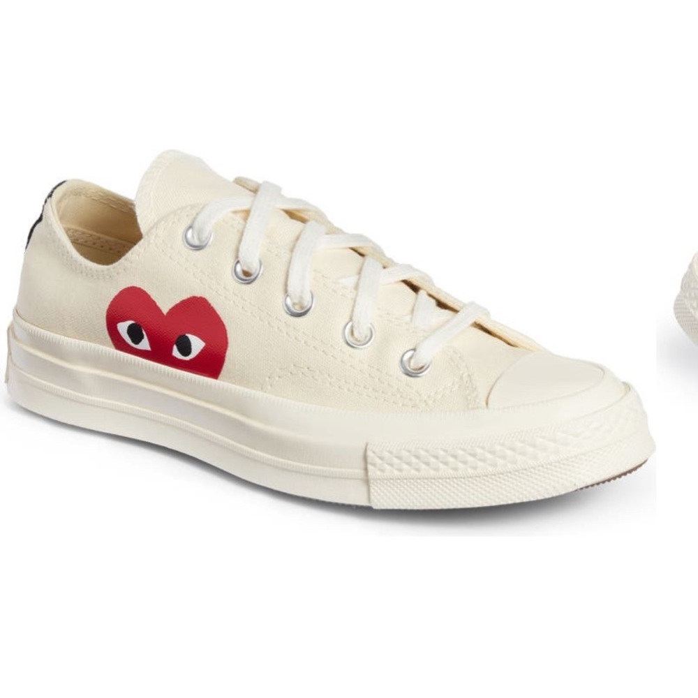 Comme des Garcons Cream and Red Sneakers